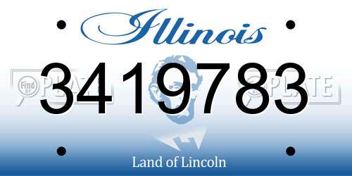 3419783 Illinois License Plate