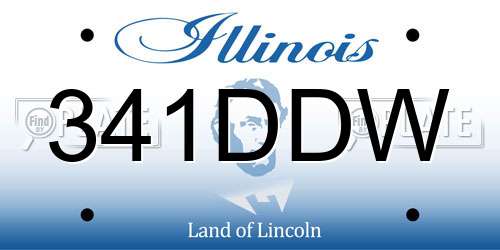 341DDW Illinois License Plate