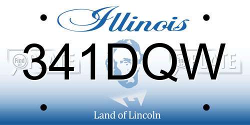 341DQW Illinois License Plate