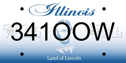 341OOW Illinois License Plate