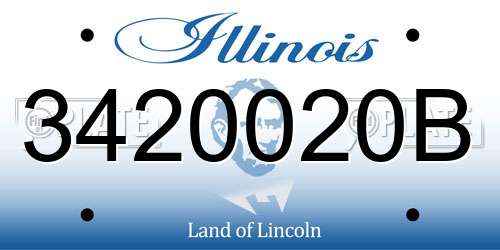 3420020B Illinois License Plate