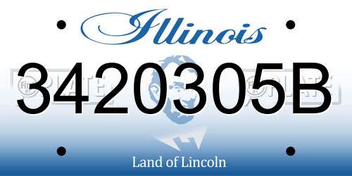 3420305B Illinois License Plate