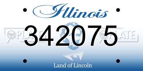 342075 Illinois License Plate