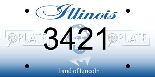 3421 Illinois License Plate