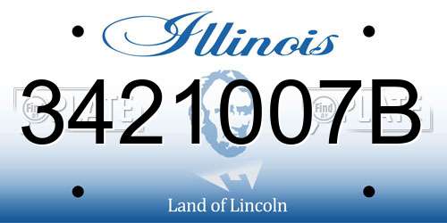 3421007B Illinois License Plate