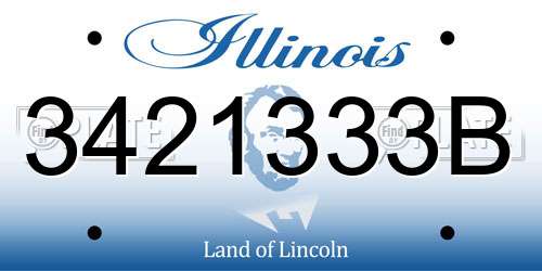 3421333B Illinois License Plate