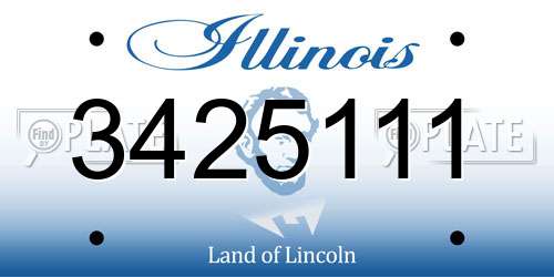 3425111 Illinois License Plate