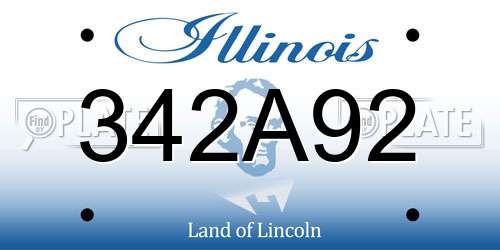 342A92 Illinois License Plate