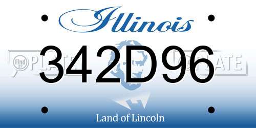 342D96 Illinois License Plate