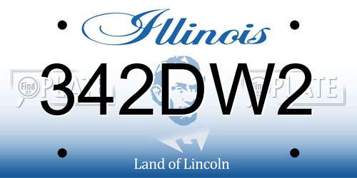 342DW2 Illinois License Plate