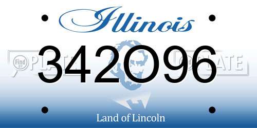 342O96 Illinois License Plate