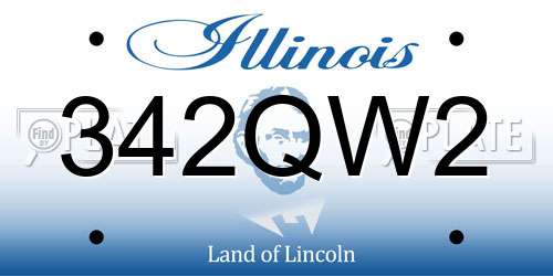 342QW2 Illinois License Plate