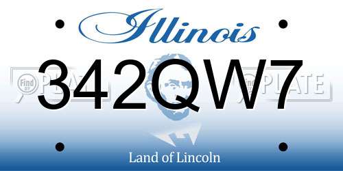 342QW7 Illinois License Plate