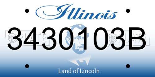 3430103B Illinois License Plate