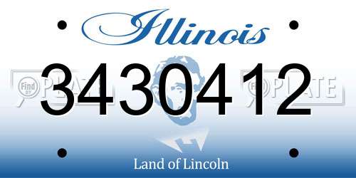 3430412 Illinois License Plate