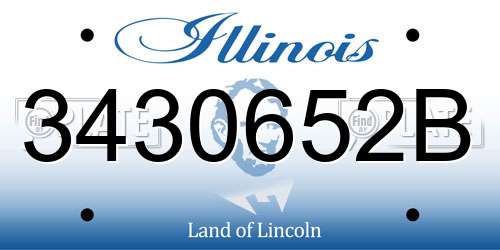 3430652B Illinois License Plate