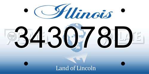 343078D Illinois License Plate