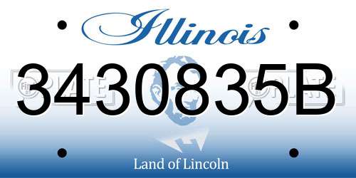 3430835B Illinois License Plate