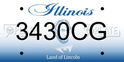 3430CG Illinois License Plate