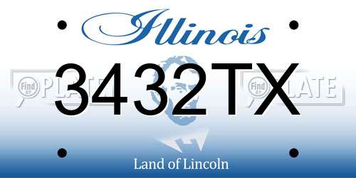 3432TX Illinois License Plate