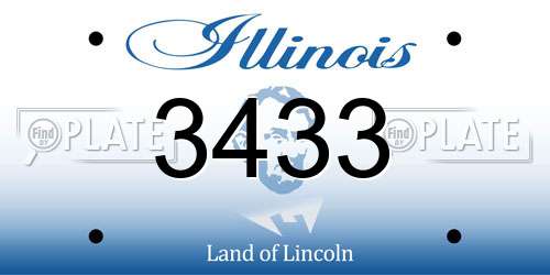 3433 Illinois License Plate