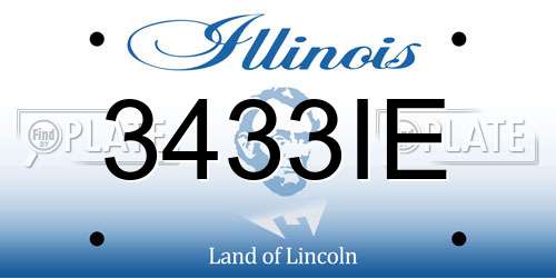 3433IE Illinois License Plate