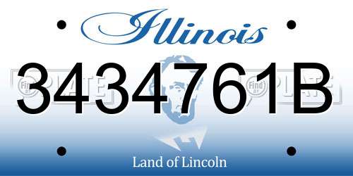 3434761B Illinois License Plate