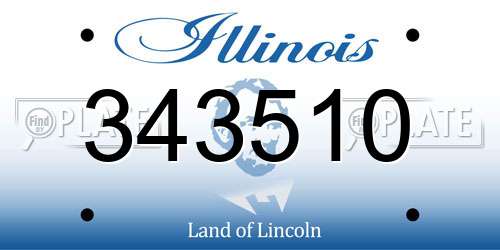 343510 Illinois License Plate