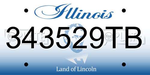 343529TB Illinois License Plate