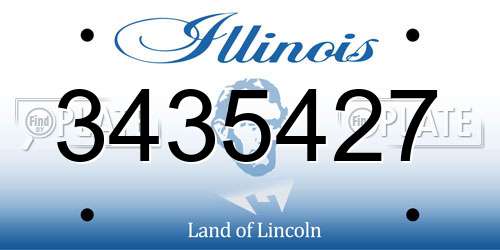 3435427 Illinois License Plate