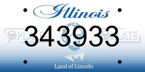 343933 Illinois License Plate