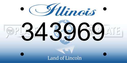 343969 Illinois License Plate