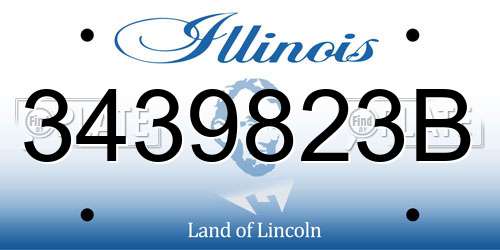 3439823B Illinois License Plate