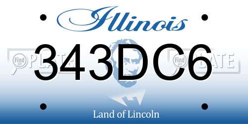 343DC6 Illinois License Plate