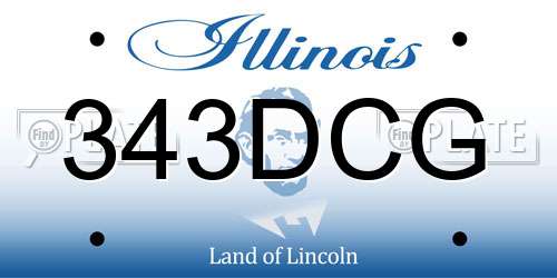 343DCG Illinois License Plate