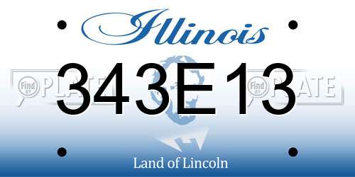 343E13 Illinois License Plate