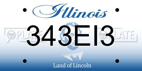 343EI3 Illinois License Plate
