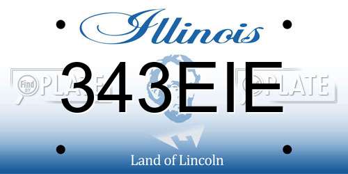 343EIE Illinois License Plate