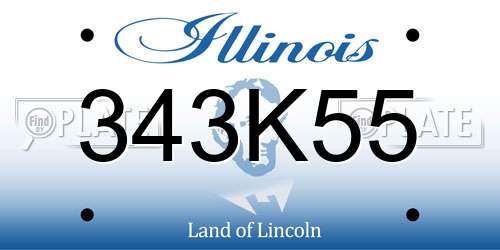 343K55 Illinois License Plate