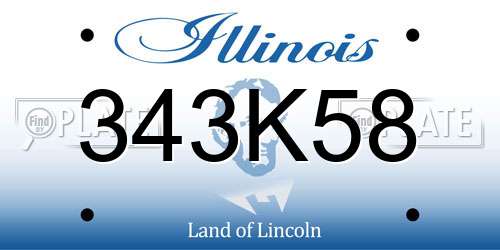 343K58 Illinois License Plate