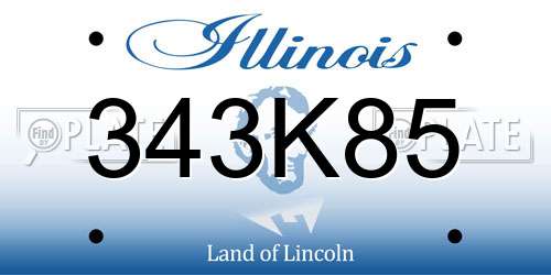 343K85 Illinois License Plate