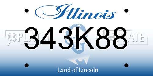 343K88 Illinois License Plate
