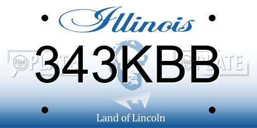 343KBB Illinois License Plate