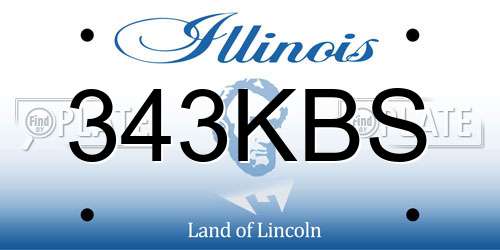343KBS Illinois License Plate