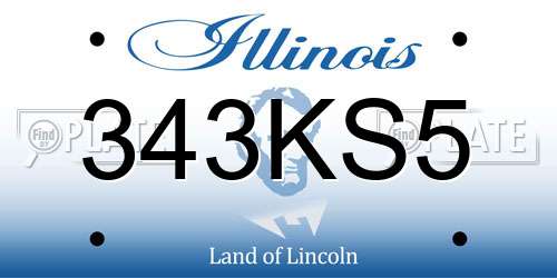 343KS5 Illinois License Plate