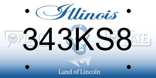 343KS8 Illinois License Plate