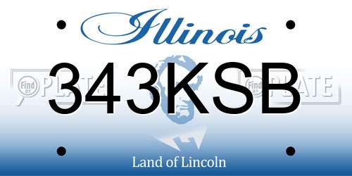 343KSB Illinois License Plate