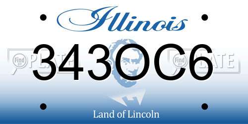 343OC6 Illinois License Plate