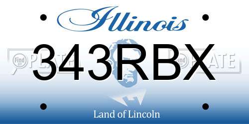 343RBX Illinois License Plate