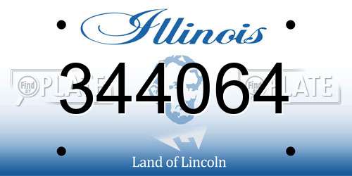 344064 Illinois License Plate